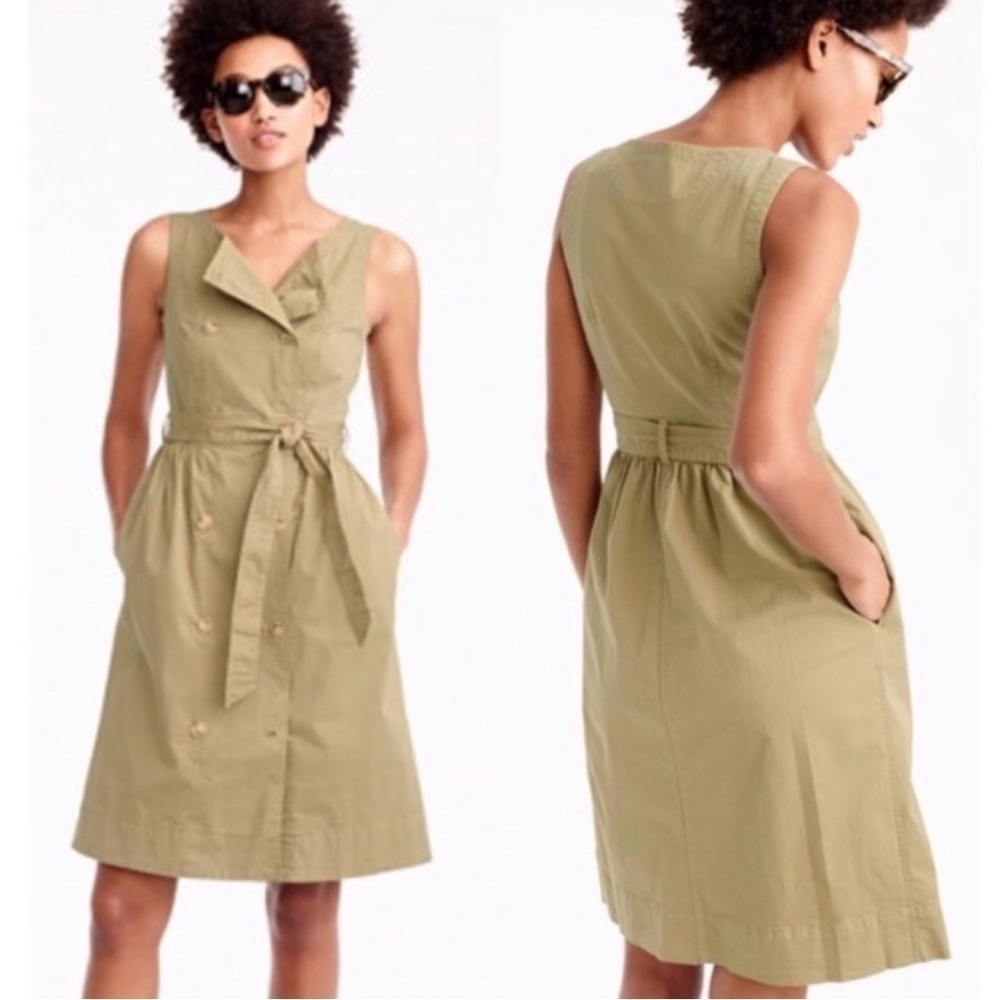 J. Crew Garment Dyed Trench Dress‎ Sz 00 g1499